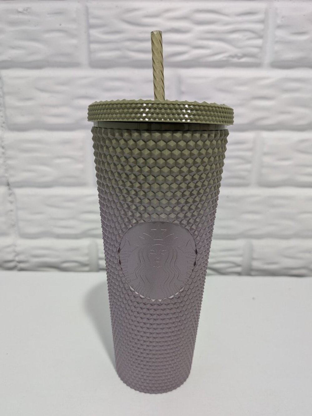 Starbucks Fall 2024 Green and Purple Studded Gradient Cold Cup Tumbler 24 oz